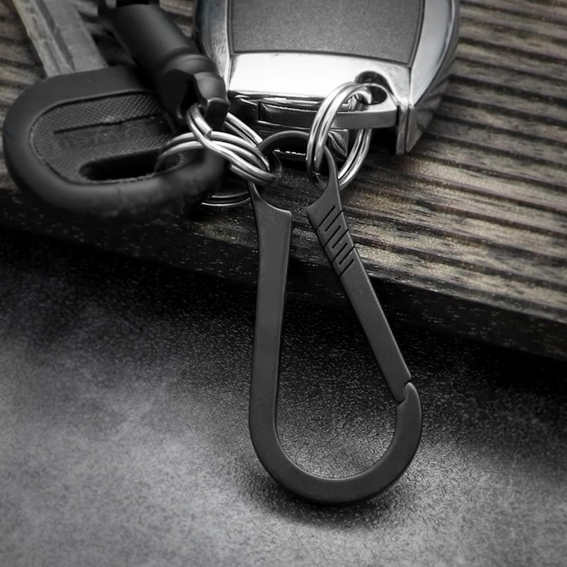 PJYTAC مشبك مفاتيح كارابيني من التيتانيوم، مشبك مفاتيح قوي بتصميم بسيط، حامل مفاتيح EDC مع خطافات إطلاق سريعة - Image 2